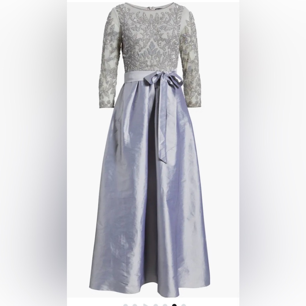 Pisarro Nights Silver Sequin Bodice Gown Size 8